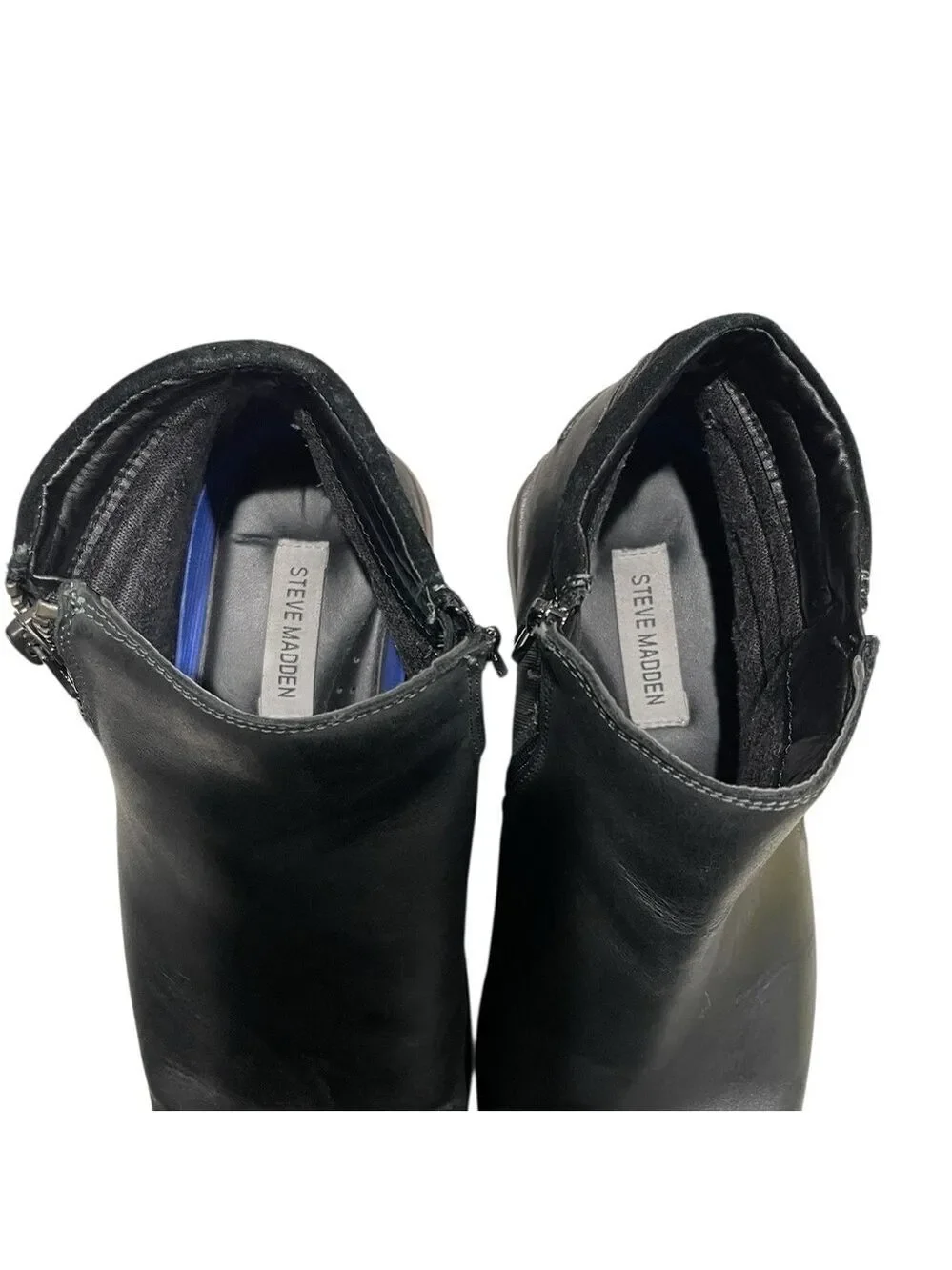 Steve Madden P-Kingpin Men’s Black Leather Zipper Casual Dress Boots SZ 11